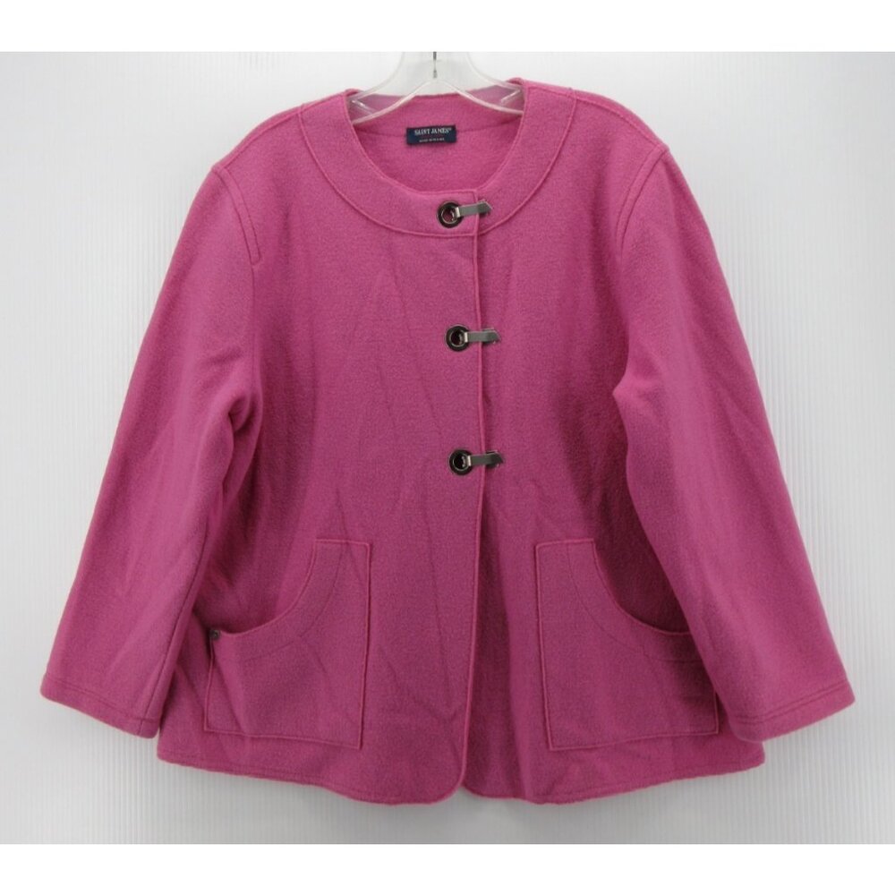 Saint James Sweater 12 Pure Wool Cardigan Jacket Toggle Pockets